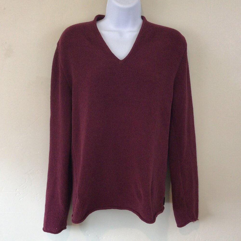 3/$10💕 VTG Vintage Prana Burgundy Vneck Thin Sweater